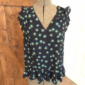 Banana republic flutter sleeve peplum blouse